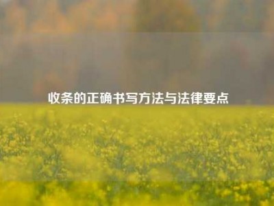收条的正确书写方法与法律要点