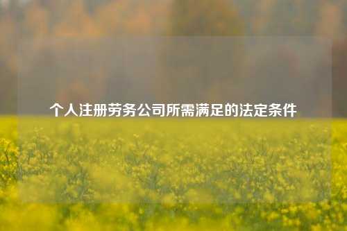 个人注册劳务公司所需满足的法定条件
